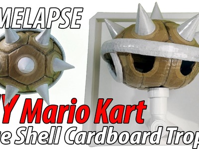 DIY Mario Kart Cardboard Blue Shell Trophy - complete Timelapse -