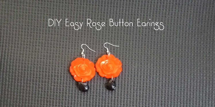 DIY Rose Flower Button Earrings | Jewelry Series | Craftziners # 12