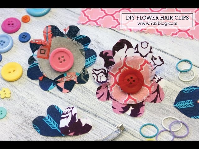 DIY Scrap Fabric Flower Hair Clips