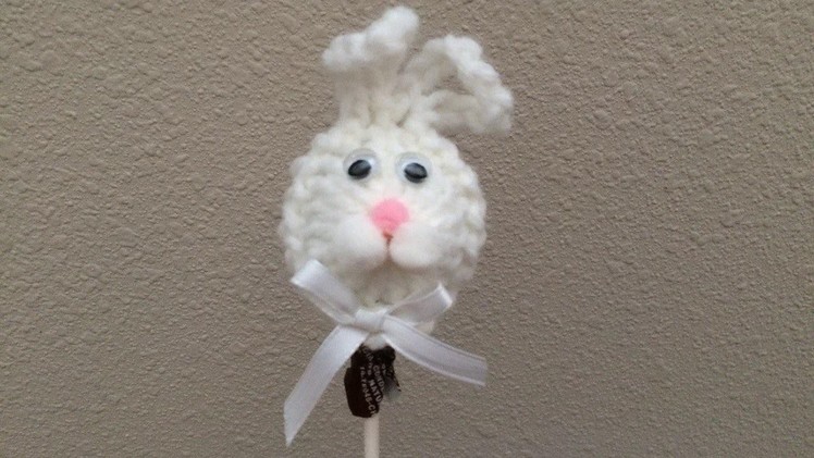 How To Crochet An Easter Bunny Lollipop, Lilu's Knitting Corner Video # 68
