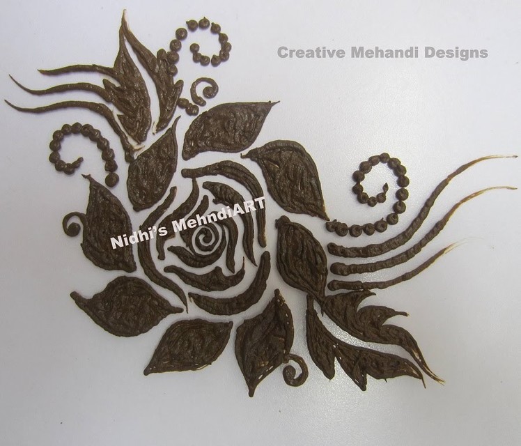 How To Draw Easy Rose Flower Patch in Henna Mehndi Design Tutorial