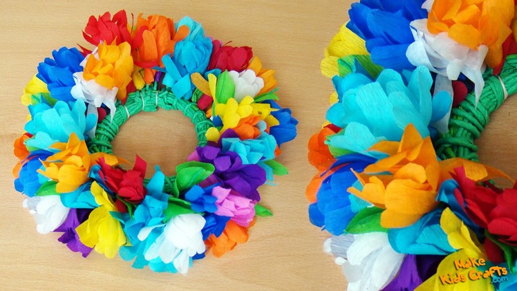 How to make a Paper Flower Head Wreath? DIY