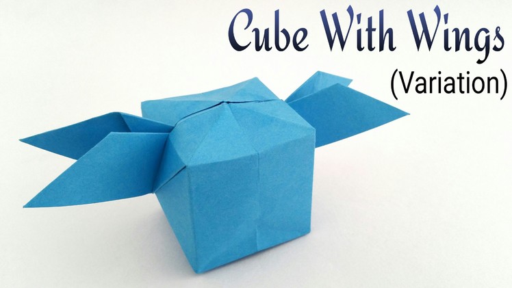 How to make a paper "Inflated Cube with wings. Satellite " - Variation  - Origami Tutorial