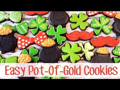 How To Make Easy Decorated Pot of Gold Cookies for St. Patrick's Day