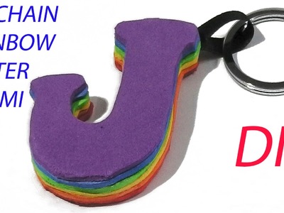 How to make keychains diy rainbow foam initial letter, craft ideas for kids easy homemade gift diy