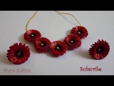 How to make Paper Quilling Necklace - Flower Jewelry Set Design - Tutorial !