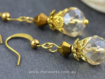 Melworks Beads - How to make simple stylish glass earrings czech faceted jewellery