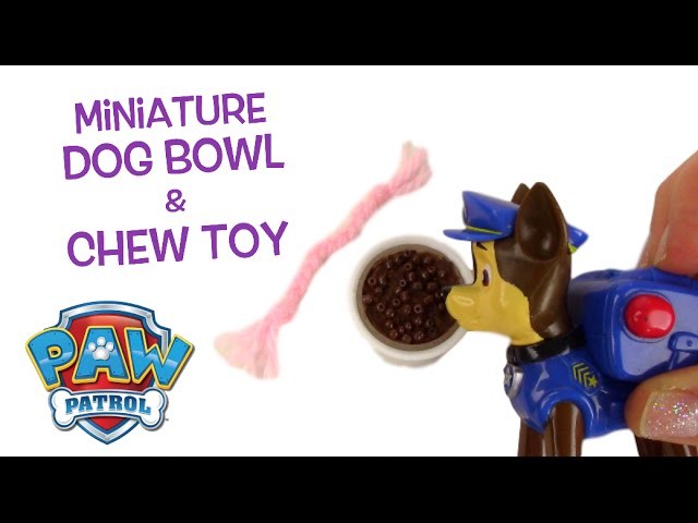Miniature Dog  Food Bowl and Toy for Chase from Paw Patrol DIY Tutorial