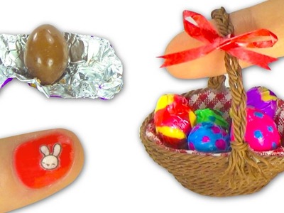 Miniature edible chocolate Easter Eggs and Easter basket or picnic basket DIY Tutorial- YolandaMeow♡