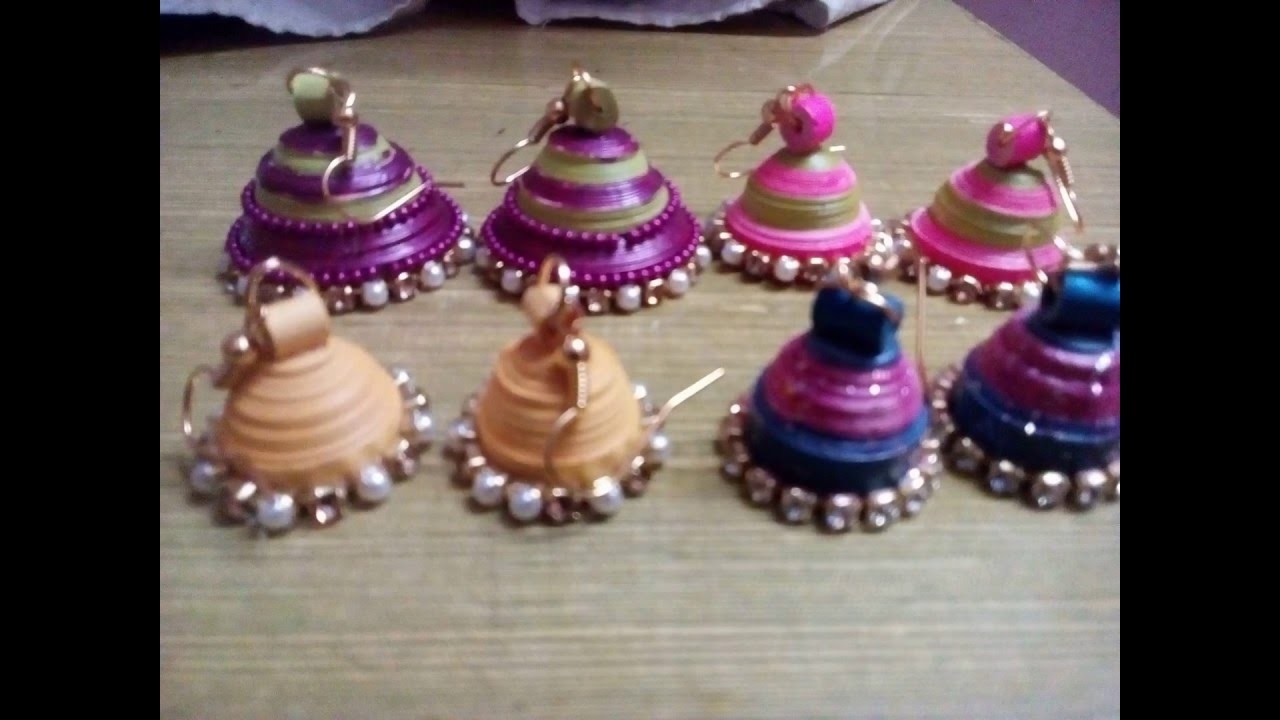 Paper Crafts Ideas - How to make Beautiful Quilling Earrings of Latest Desings