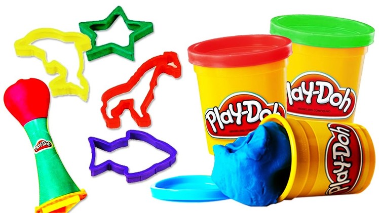 Play Doh Super Moulding Mania - Learn How To Make Colorful Playdough Shapes and Animals