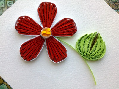 Quilling designs flowers: How to make a paper Quilling design flower with comb.