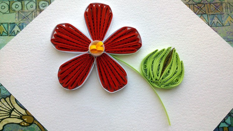 Quilling designs flowers: How to make a paper Quilling design flower with comb.