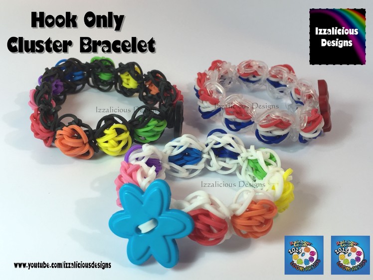 Rainbow Loom Cluster Bracelet -  Very easy hook only bracelet using a crochet cluster stitch