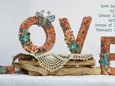 Scraps of Elegance February 2016 Kit DIY Mixed Media Home Decor - Papermania 3D Letters