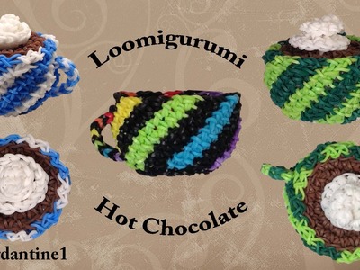 3D Cup Mug Hot Chocolate Coffee Loomigurumi Amigurumi Rainbow Loom Band Crochet