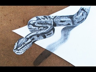 3D Drawings : How to Make 3d Snake Step by Step | Pencil Drawings