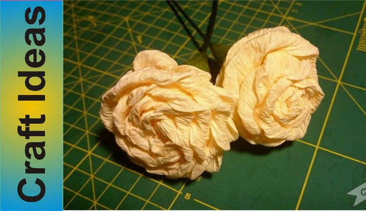 Crepe paper rose, tutorial, DIY