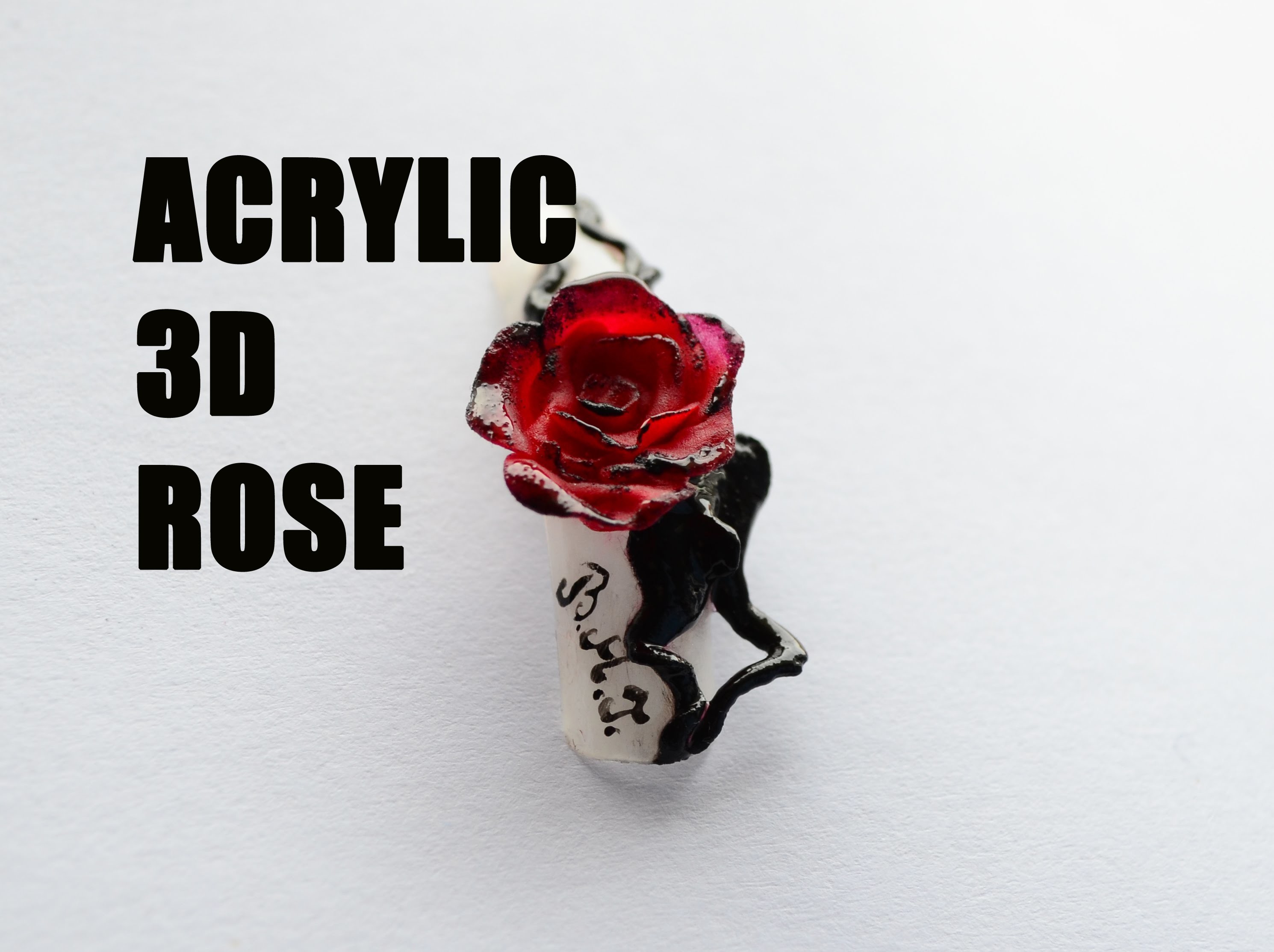 DIY Acrylic 3D rose nail art by BMTNAILS. How to make an acrylic rose