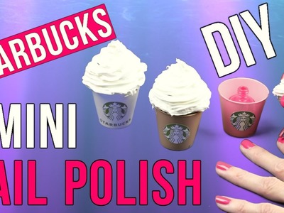 DIY Crafts: DIY Starbucks Mini Nail Polish-Miniature Cotton Candy Frap Nail Polish-Tiny DIY Tutorial
