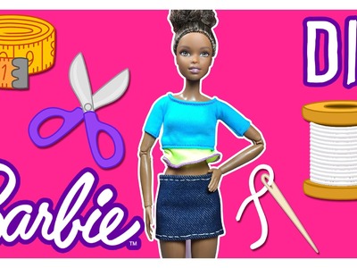 DIY - How to Make Barbie Doll Clothes - Jean Barbie Doll Skirt – Barbie Tutorial – Making Kids Toys