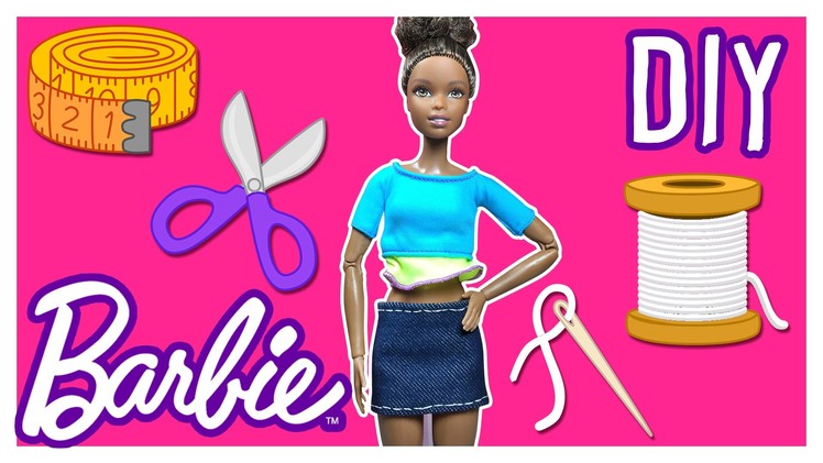 DIY - How to Make Barbie Doll Clothes - Jean Barbie Doll Skirt – Barbie Tutorial – Making Kids Toys