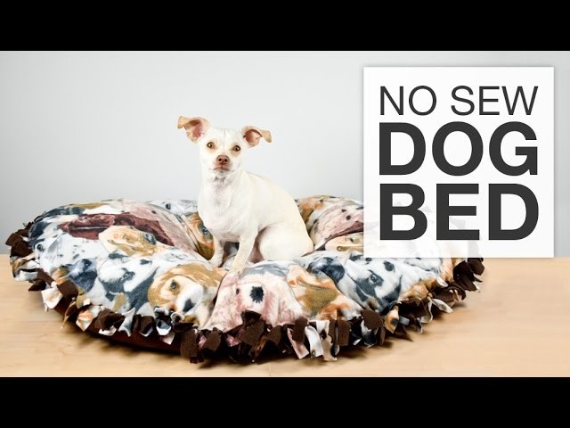 DIY No Sew Fleece Dog Bed Tutorial