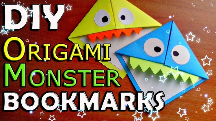 DIY Origami MONSTER Bookmark. How To Make Paper Corner Bookmarks. Easy Tutorial For Children. Crafts