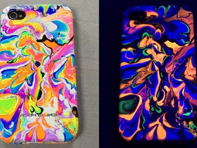 DIY Water Marble Phone Case & Tutorial! (iPhone 6s, 5s, 4s) + Blacklight
