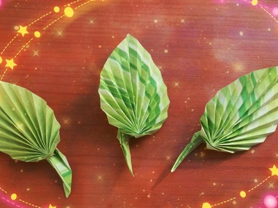 How To Create Cute Paper Leaves For Origami Rose, Greeting Cards, Decor. DIY Idears