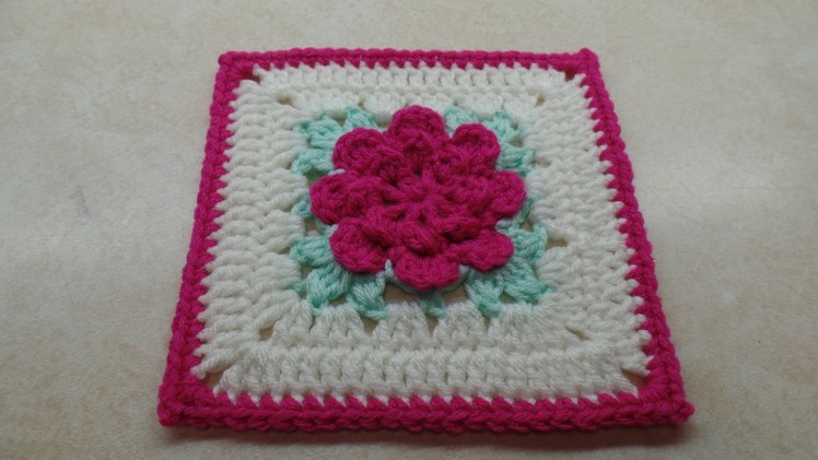 How To #Crochet Rose Flower Granny Square Revised in HD #TUTORIAL #303