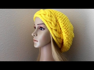 How To Knit A Braid With Moss Stitch Hat, Lilu's Knitting Corner Video # 67