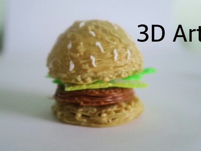 How to Make a 3D Hamburger - 3D printing pen Creation. Scribbler DIY