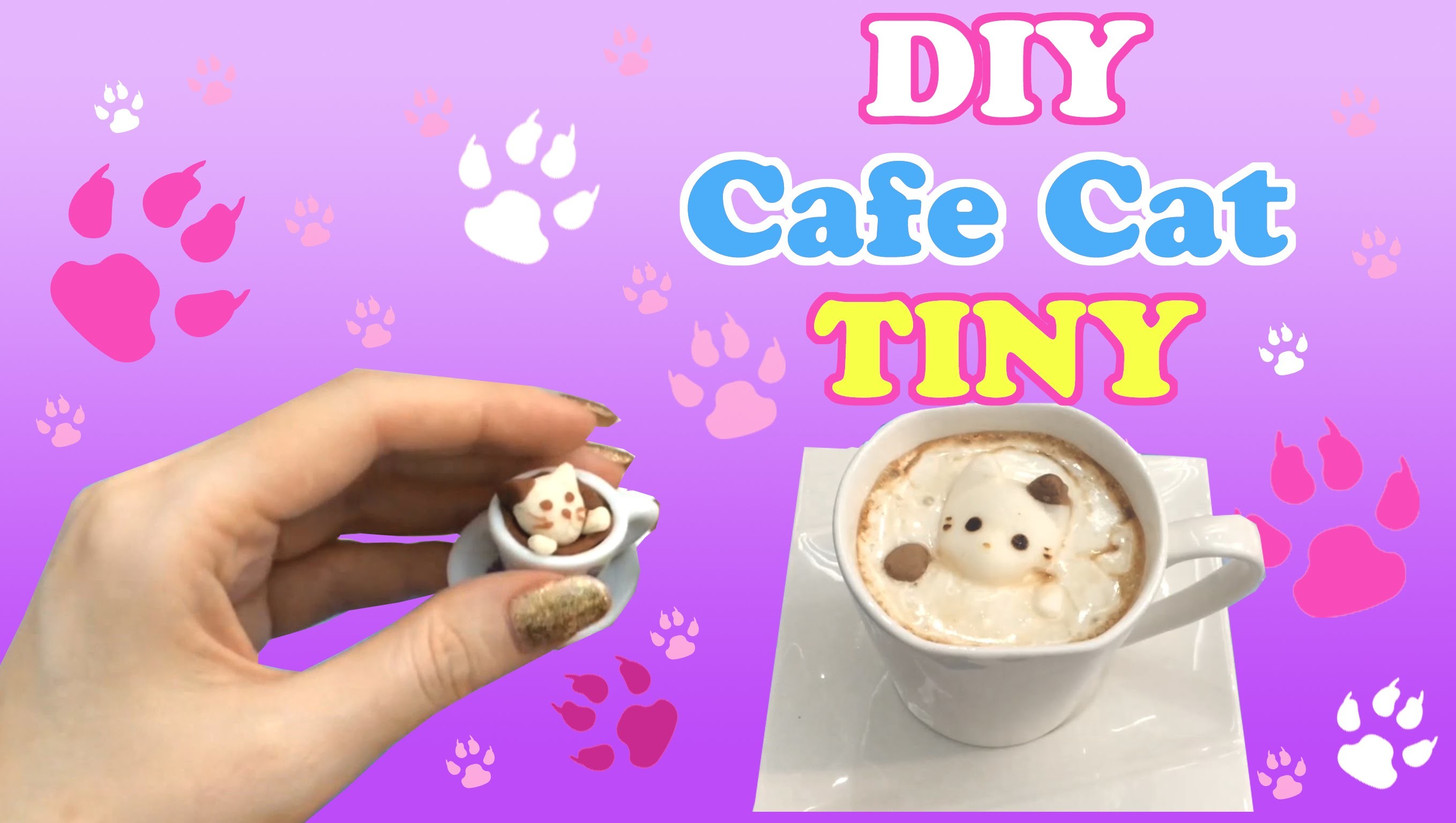 How To Make a Miniature 3D Cafe Cat DIY Caffe Cat &Paw How To Make a Miniature 3D Cafe Cat DIY Caffe Cat &Paw
