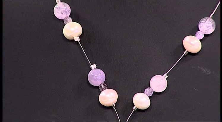 How to Make a Necklace using Pearl and Amethyst Gemstones