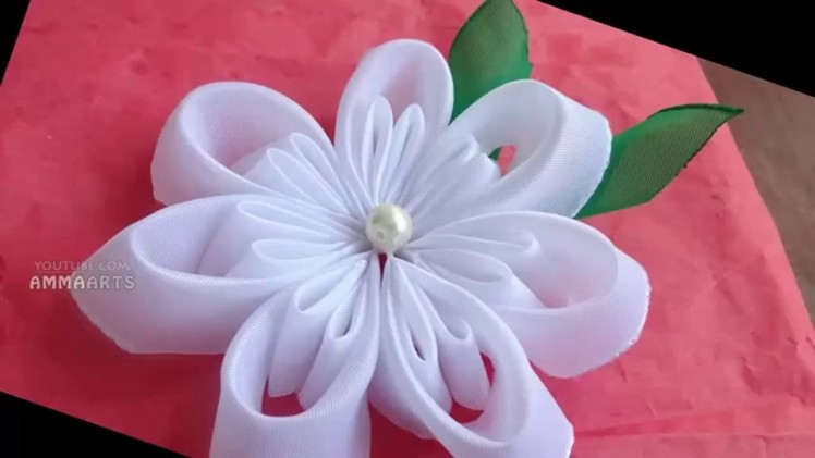 How to Make Ribbon Flower (7) - Ribbon arts - Hand Made  flower