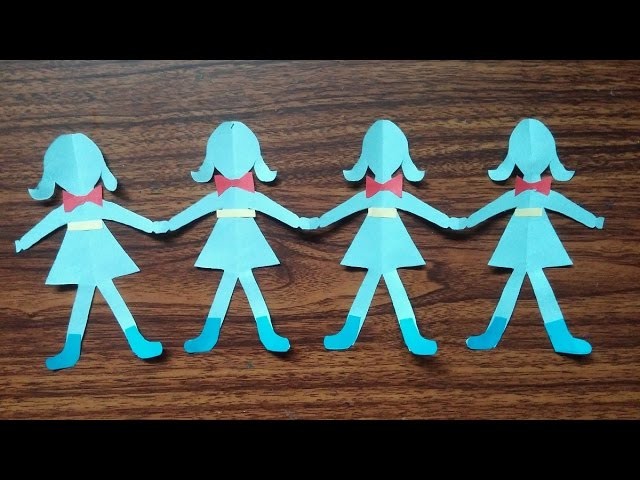 Paper dolls for kids. How to make paper dolls chain.