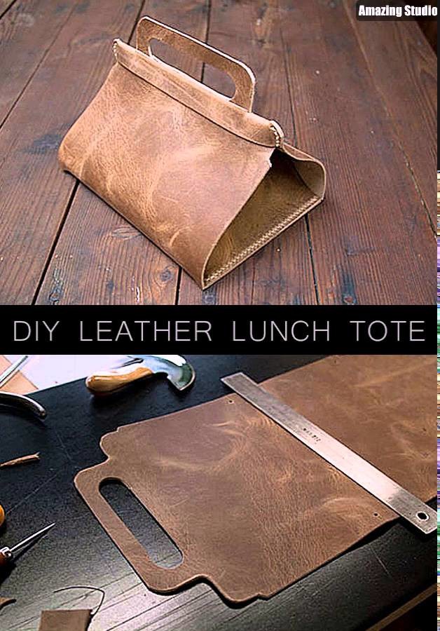 DIY Leather Lunch Tote