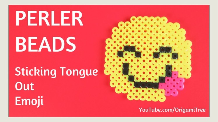 DIY Perler Beads Emoji Tutorial EASY - Smile with Tongue Sticking Out - Kids Crafts
