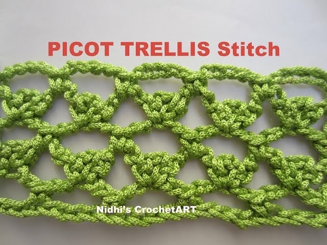 How To Crochet- PICOT TRELLIS Stitch Tutorial