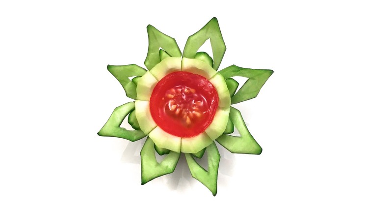 How to Make a Flower with a Zucchini and a Cherry Tomato (HD)