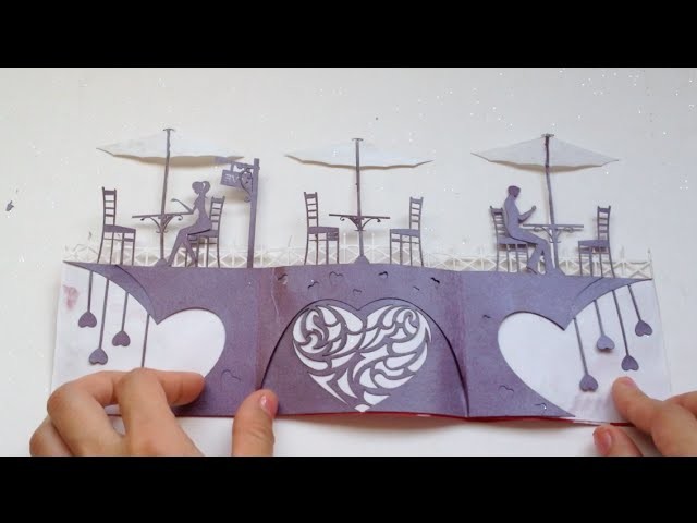 Love Story Card, Valentine Kirigami Tutorial | Free Pattern
