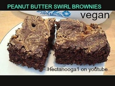 PEANUT BUTTER SWIRL BROWNIES recipe, vegan, minimal ingredients