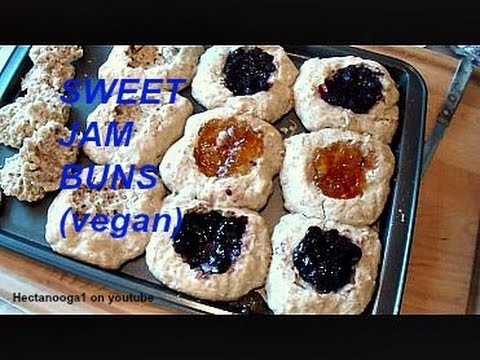 Sweet Jam Buns Recipe, vegan cooking, minimalist baking, one bowl