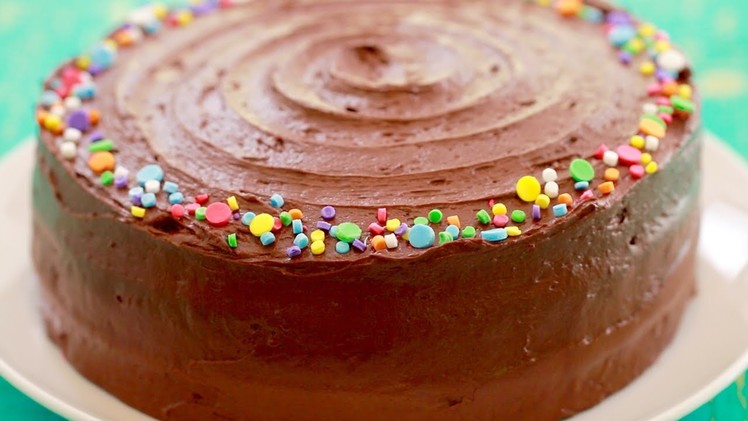 Best-Ever Chocolate Cake with Homemade Sprinkles & Fudge Frosting  - Bigger Bolder Baking