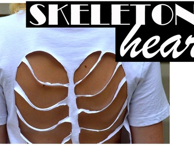 DIY: Skeleton Heart Cut Out Shirt