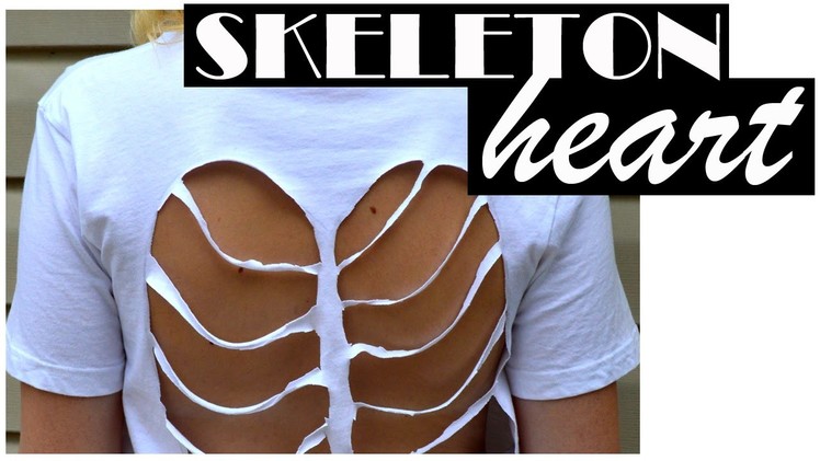 DIY: Skeleton Heart Cut Out Shirt