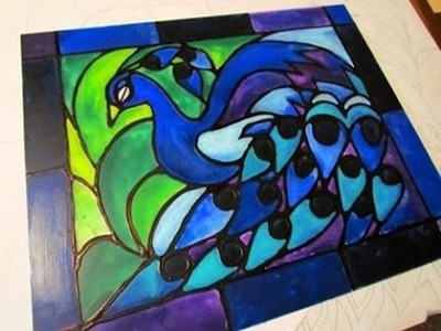 How to create faux stained glass using only acrylic paint and glue