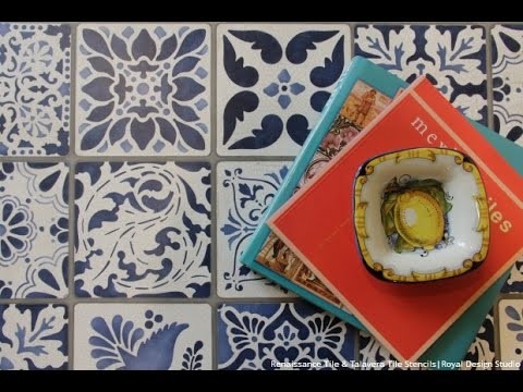 How to Stencil Tutorial: Painting a Tile Vintage Table Makeover with Annie Sloan Chalk Paint