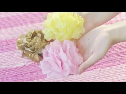 DIY Tissue Paper Flower Garland - Room Decor Idea
